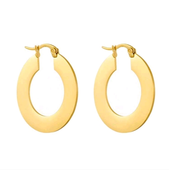 Smooth gp minimalist huggies; thin & light weight; not big or tiny; 1.18"; nwot - Picture 4 of 7